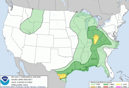 SPC Day 1 Convective Outlook for May 20th 2017