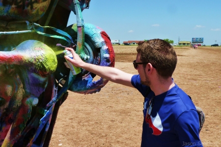 Jason Spray-Painting a Cadillac