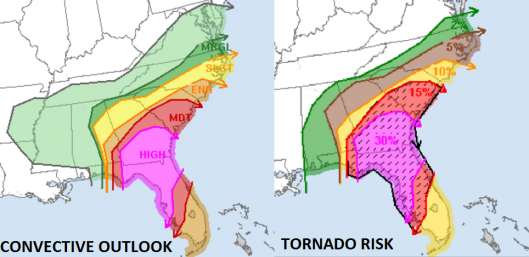 Convective Outlook and Tornado Risk 22/01/2017