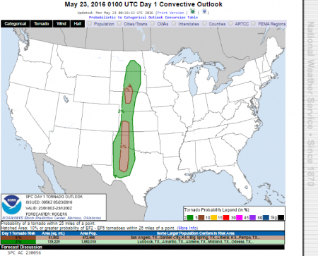 23rd May 2016 Day 1 Convective Outlook