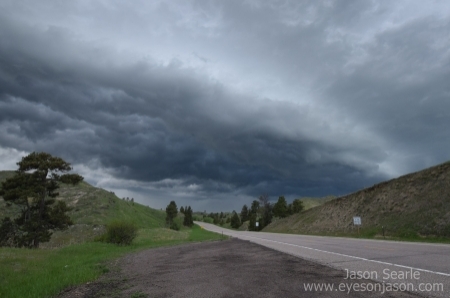 Shelf cloud rolling in on towards Crawford, NE