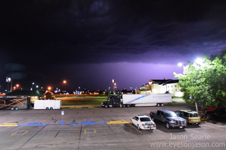 Frequent lightning on a severe warned storm in North Platte, Nebraska