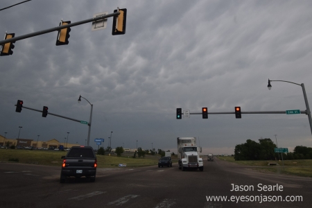 Mammatus starting to show over Guymon, Oklahoma