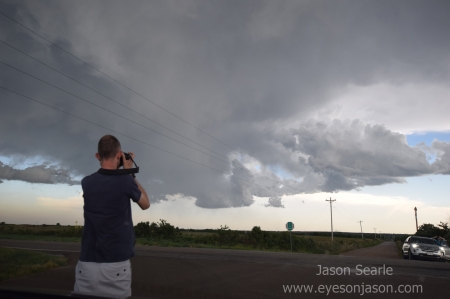 Admiring the new supercell, with See Nature's Fury to the bottom right