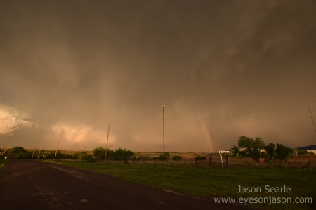 Sunset lighting up the storm