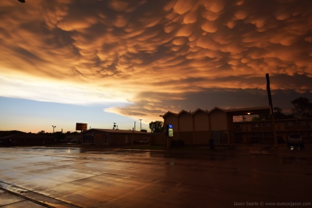 Mammatus in the Sunset Over Dodge City