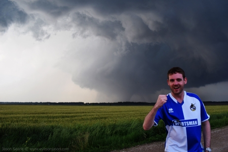 Jason in front of the Chapman Tornado