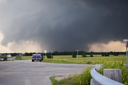 Tornado becomes rain-wrapped