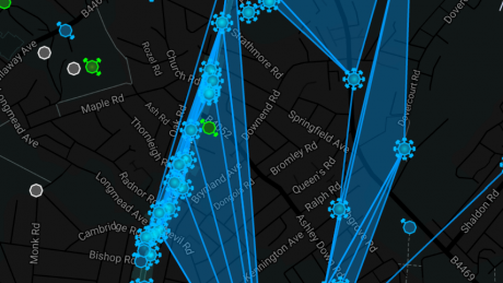 Ingress Intel Map of Gloucester Road Looking Blue