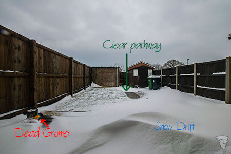 Snow drifts in the garden, Yate