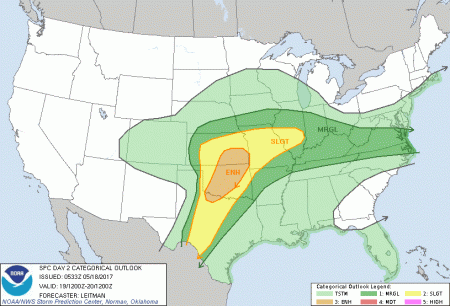 Day 2 Convective outllook for the time I land in the USA