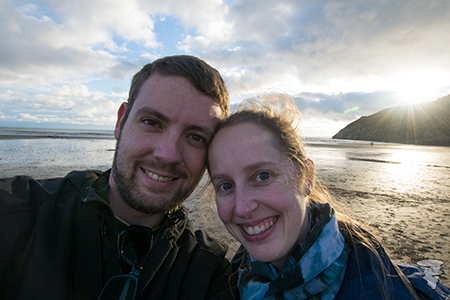 Jason and Hannah on the beach at Pendine Sands