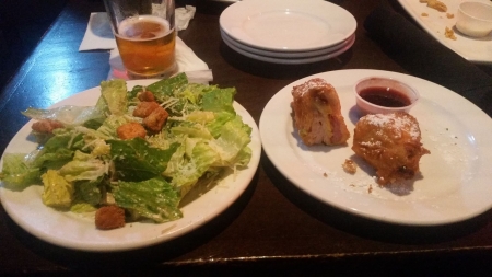 Half of a Monte Cristo Sandwich...with a less than healthy salad!