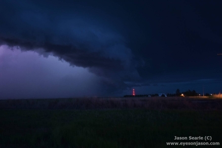 Nightime HP Supercell in Kansas