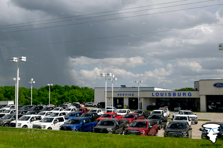 Wall of rain from a close storm