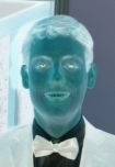 a photograph of Jason but in negative form