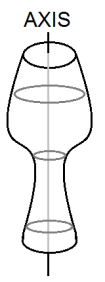 A cylindrical shape with a central axis